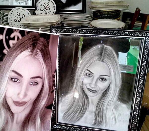 Kişiye Özel Karakalem Portre Resim | Balıkesir