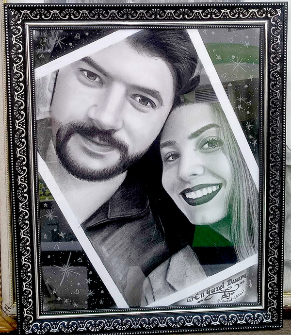 Kişiye Özel Karakalem Portre Resim | Burdur